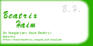 beatrix haim business card